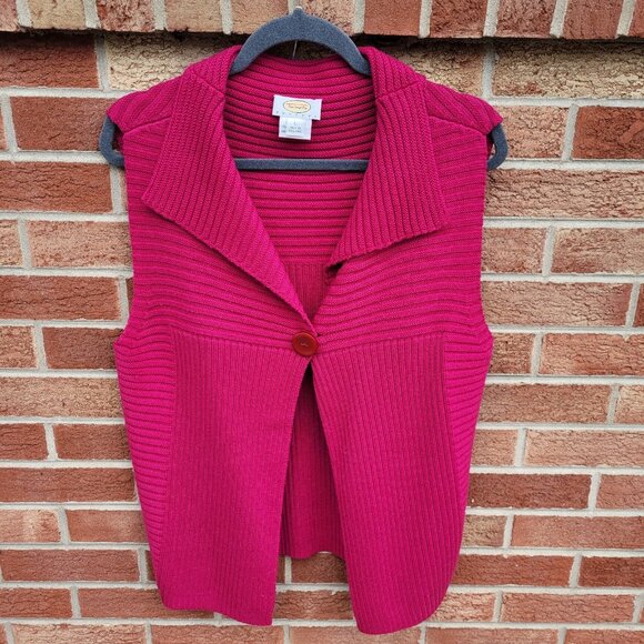 Vintage Talbots Merion Wool Sweater Women's Size Large Petites Pink 90's Y2K - Picture 1 of 5